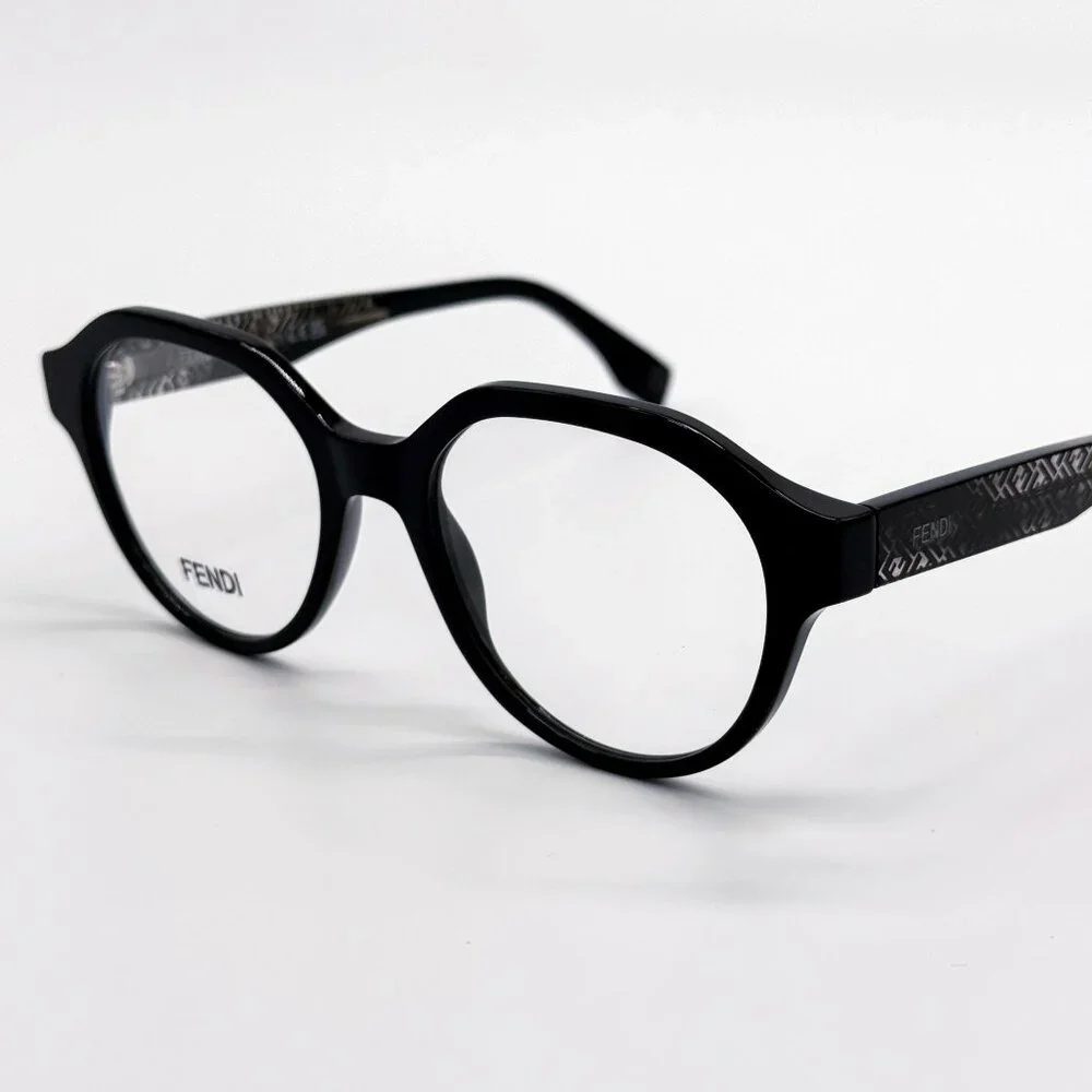 NEW FENDI EYEGLASES FE50049I 001 ROUND BLACK WOMEN EYEWEAR FENDI